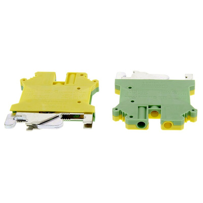 Phoenix Contact 2-Way DIN Rail Earth Modular Terminal Block, 24 → 10 AWG Wire, Screw Down, Polyamide Housing,