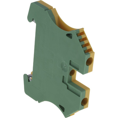 Weidmuller 2-Way WPE 4 Earth Terminal Block, 10 → 22 AWG Wire, Screw Down, Wemid Housing, ATEX
