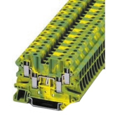 Phoenix Contact 4-Way UT 4-QUATTRO-PE Earth Terminal Block, 26 → 10 AWG Wire, Screw Down, Polyamide Housing