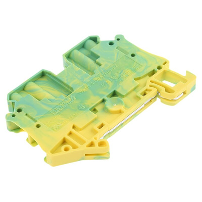 Phoenix Contact 4-Way UT 4-QUATTRO-PE Earth Terminal Block, 26 → 10 AWG Wire, Screw Down, Polyamide Housing