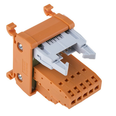 RS PRO 10-Contact Male Interface Module, Flat Ribbon Cable Connector, DIN Rail Mount, 1A