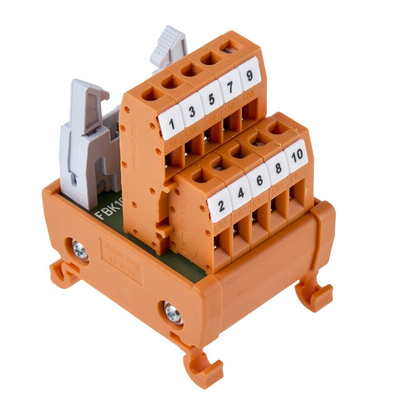 RS PRO 10-Contact Male Interface Module, Flat Ribbon Cable Connector, DIN Rail Mount, 1A
