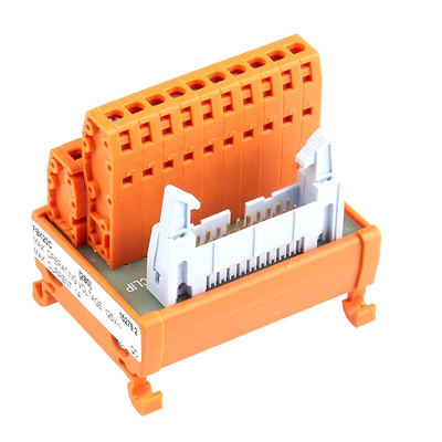 RS PRO 20-Contact Male Interface Module, Flat Ribbon Cable Connector, DIN Rail Mount, 1A