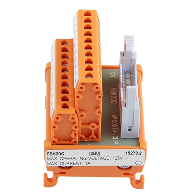 RS PRO 20-Contact Male Interface Module, Flat Ribbon Cable Connector, DIN Rail Mount, 1A