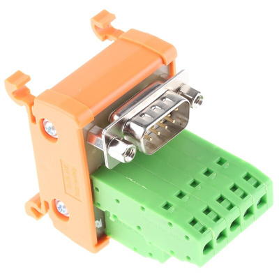 RS PRO 9-Contact Male Interface Module, D-sub Connector, DIN Rail Mount, 1.5A