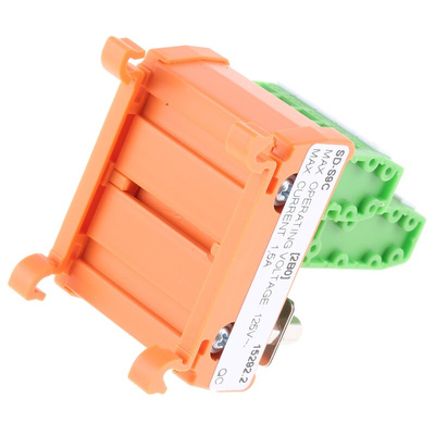 RS PRO 9-Contact Male Interface Module, D-sub Connector, DIN Rail Mount, 1.5A