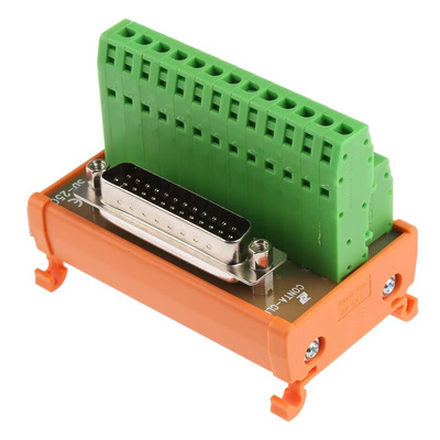 RS PRO 25-Contact Male Interface Module, D-sub Connector, DIN Rail Mount, 1.5A