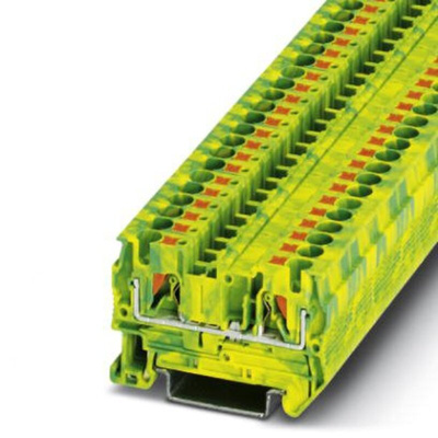 Phoenix Contact 2-Way PT 4-PE Earth Terminal Block, 24 <arrow/> 10 AWG Wire, Push In, Polyamide Housing