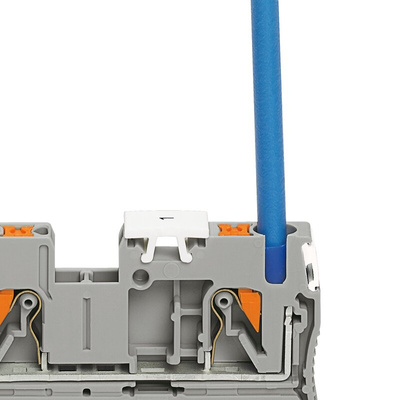 Phoenix Contact 3-Way PT 4-TWIN-PE Earth Terminal Block, 0.2 → 6mm², 24 → 10 AWG Wire, Push In, Polyamide