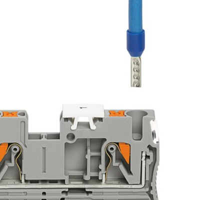 Phoenix Contact 4-Way PTS 2.5-QUATTRO-PE Earth Terminal Block, 4mm², 26 → 12 AWG Wire, Push In, Polyamide