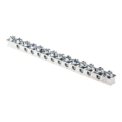 Panduit 12-Way UGB2/0 Earth Terminal Block, 14 → 4 AWG Wire, Screw, Electrolytic Copper Housing