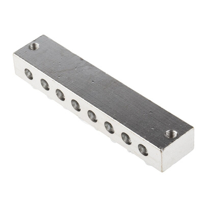 RS PRO 8-Way CE (BS EN 60998) Earth Block, 0 → 16 AWG Wire, Screw Down, Brass Housing