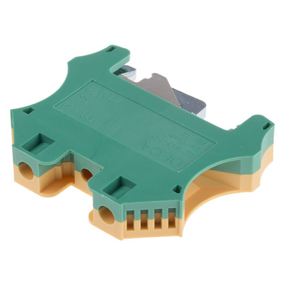 RS PRO 2-Way DIN Rail Earth Block, 1.5 to 10mm², 16 → 6 AWG Wire, Screw