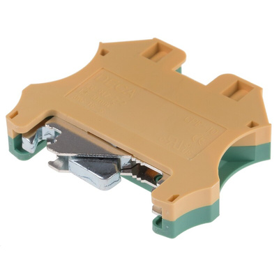 RS PRO 2-Way DIN Rail Earth Block, 1.5 to 10mm², 16 → 6 AWG Wire, Screw