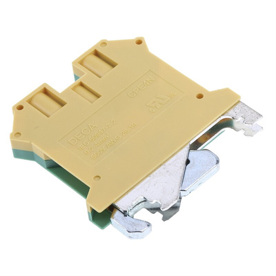 RS PRO 2-Way DIN Rail Earth Block, 0.2 to 4mm², 26 → 10 AWG Wire, Screw