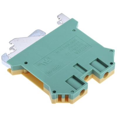 RS PRO 2-Way DIN Rail Earth Block, 0.2 to 4mm², 26 → 10 AWG Wire, Screw