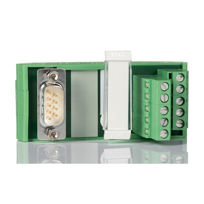 Phoenix Contact FLKM-D9 SUB/S Series 9-Contact Male Interface Module, D-sub Connector, DIN Rail Mount, 2.5A