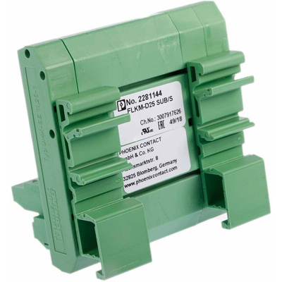 Phoenix Contact FLKM-D25 SUB/S Series 25-Contact Male Interface Module, D-sub Connector, DIN Rail Mount, 2.5A