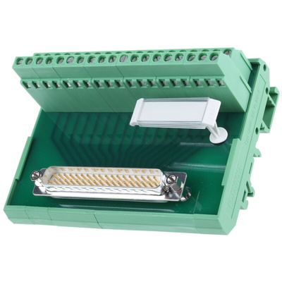 Phoenix Contact FLKM-D37 SUB/S Series 37-Contact Male Interface Module, D-sub Connector, DIN Rail Mount, 2.5A