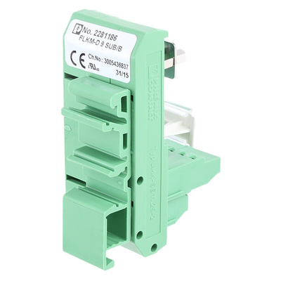 Phoenix Contact FLKM-D9 SUB/B Series 9-Contact Female Interface Module, D-sub Connector, DIN Rail Mount, 2.5A