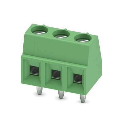 Phoenix Contact MKDS 1/ 3-3.81 Series PCB Terminal Block, 3-Contact, 3.81mm Pitch, Through Hole Mount, 1-Row, Solder