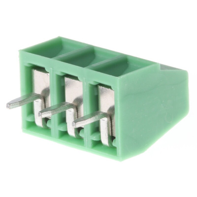 Phoenix Contact MKDS 1/ 3-3.81 Series PCB Terminal Block, 3-Contact, 3.81mm Pitch, Through Hole Mount, 1-Row, Solder