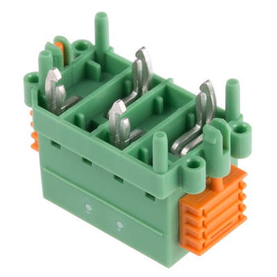 Phoenix Contact SDC 2.5/ 4-PV-5.0-ZB Series PCB Terminal Block, 4-Contact, 5mm Pitch, Through Hole Mount, 1-Row, Screw