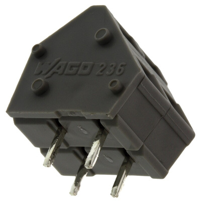 Wago 236 Series PCB Terminal Block, 2-Contact, 5 mm, 5.08 mm Pitch, 1-Row