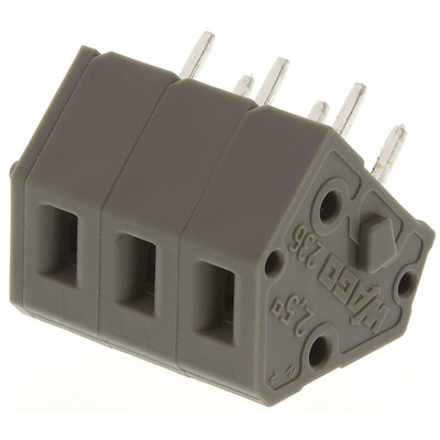Wago 236 Series PCB Terminal Block, 3-Contact, 5.08mm Pitch, 1-Row