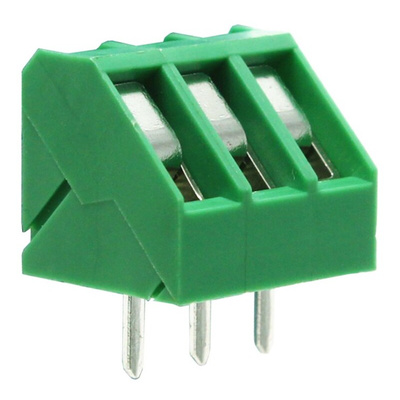 RS PRO PCB Terminal Block, 3-Contact, 5mm Pitch, Through Hole Mount, 1-Row, Screw Termination