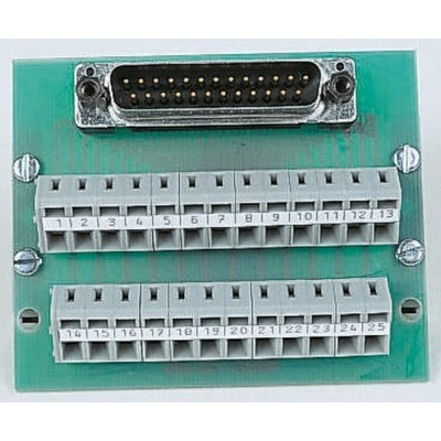 Wago 25-Contact Female Interface Module, D-sub Connector, DIN Rail Mount, 1A