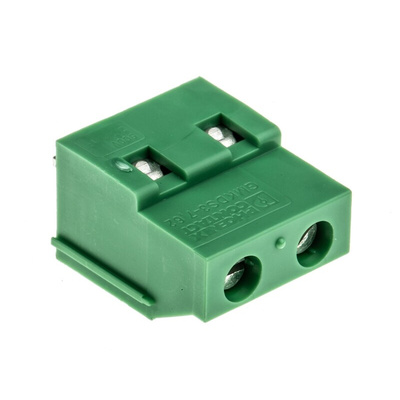 Phoenix Contact GMKDS 3/ 2-7.62 Series PCB Terminal Block, 2-Contact, 7.62mm Pitch, Through Hole Mount, 1-Row, Screw