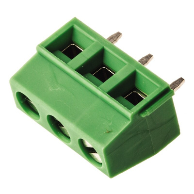 Phoenix Contact MKDSN 1.5/ 3-5.08 Series PCB Terminal Block, 5.08mm Pitch, Through Hole Mount, 1-Row, Solder Termination