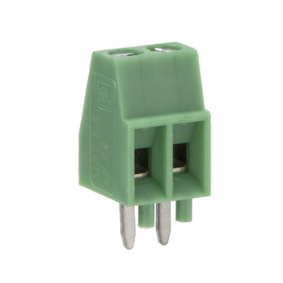 Phoenix Contact MPT 0.5/2-2.54 Series PCB Terminal, 2-Contact, 2.54mm Pitch, Through Hole Mount, 1-Row, Screw