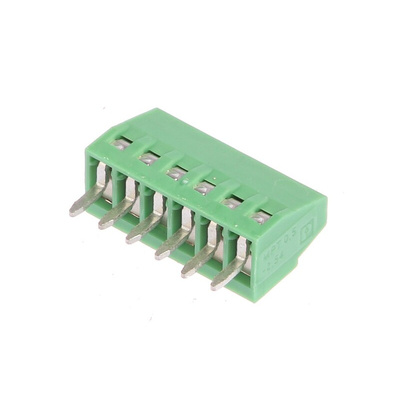 Phoenix Contact MPT 0.5/ 6-2.54 Series PCB Terminal Block, 6-Contact, 2.54mm Pitch, Through Hole Mount, 1-Row, Screw