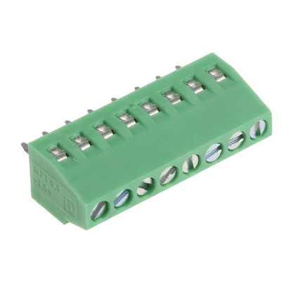 Phoenix Contact MPT 0.5/8-2.54 Series PCB Terminal Block, 8-Contact, 2.54mm Pitch, Through Hole Mount, 1-Row, Screw