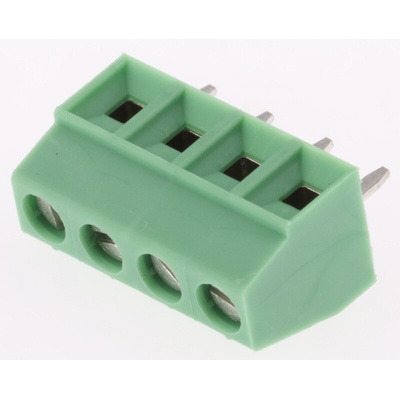 Phoenix Contact MKDS 1/ 4-3.81 Series PCB Terminal Block, 4-Contact, 3.81mm Pitch, Through Hole Mount, 1-Row, Screw