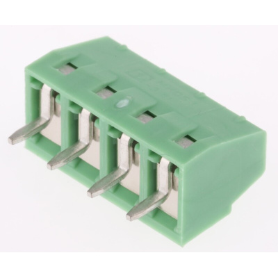Phoenix Contact MKDS 1/ 4-3.81 Series PCB Terminal Block, 4-Contact, 3.81mm Pitch, Through Hole Mount, 1-Row, Screw