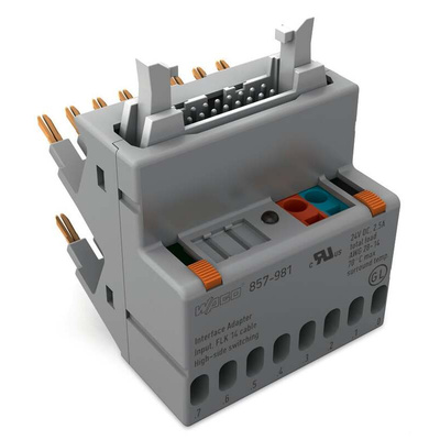 Wago 857 Series 14-Contact Male Interface Module, DIN 41651 Connector, Pluggable to basic module, 3A