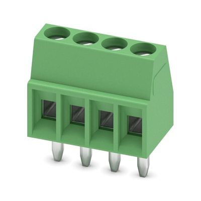 Phoenix Contact MPT 0.5/4-2.54 Series PCB Terminal Block, 2.54mm Pitch, Through Hole Mount, 1-Row, Solder Termination