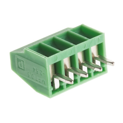 Phoenix Contact MPT 0.5/4-2.54 Series PCB Terminal Block, 2.54mm Pitch, Through Hole Mount, 1-Row, Solder Termination