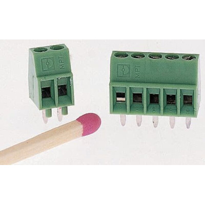Phoenix Contact MPT 0.5/12-2.54 Series PCB Terminal Block, 12-Contact, 2.54mm Pitch, Through Hole Mount, 1-Row, Screw