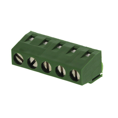 TE Connectivity Buchanan Series PCB Terminal Block, 5-Contact, 5mm Pitch, Through Hole Mount, 1-Row, Screw Termination