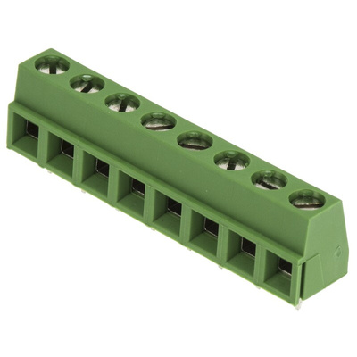 TE Connectivity Buchanan Series PCB Terminal Block, 8-Contact, 5mm Pitch, Through Hole Mount, 1-Row, Screw Termination