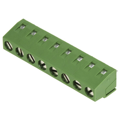 TE Connectivity Buchanan Series PCB Terminal Block, 8-Contact, 5mm Pitch, Through Hole Mount, 1-Row, Screw Termination