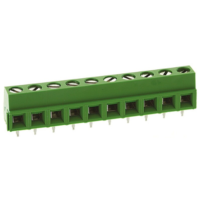 TE Connectivity Buchanan Series PCB Terminal Block, 10-Contact, 5mm Pitch, Through Hole Mount, 1-Row, Screw Termination