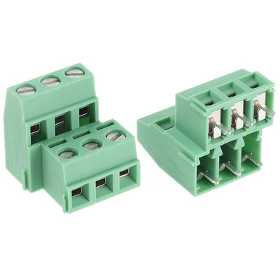 Phoenix Contact MKKDSN 1.5/3-5.08 Series PCB Terminal Block, 6-Contact, 5.08mm Pitch, Through Hole Mount, 2-Row, Screw