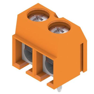 Weidmuller PM 5.08 Series PCB Terminal Block, 2-Contact, 5.08mm Pitch, Through Hole Mount, 1-Row, Screw Termination