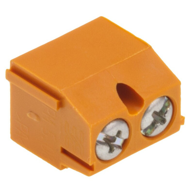 Weidmuller PM 5.08 Series PCB Terminal Block, 2-Contact, 5.08mm Pitch, Through Hole Mount, 1-Row, Screw Termination