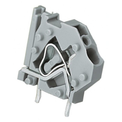 Wago PCB Terminal Block, 1-Contact, 10mm Pitch, Through Hole Mount, 1-Row, Spring Cage Termination